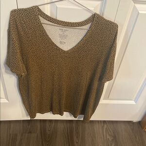 Nine West Brown Relaxed Short Sleeve T-Shirt XL